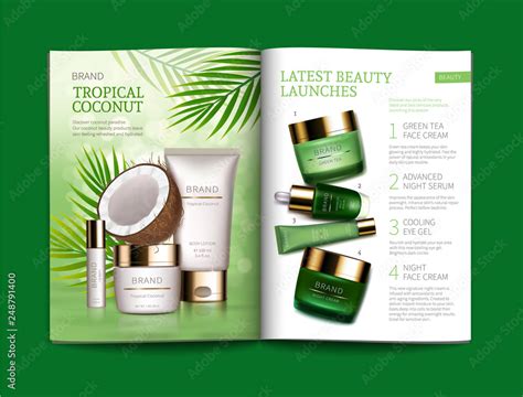 Vector Template For Glossy Cosmetic Magazine Magazine Or Catalog