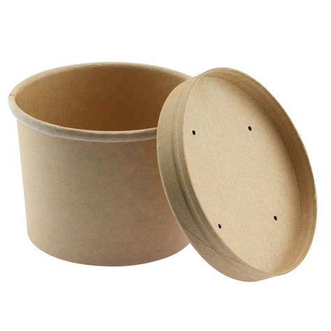 Nyhi Kraft Paper Soup Storage Containers With Lids 16 Ounce Insulated