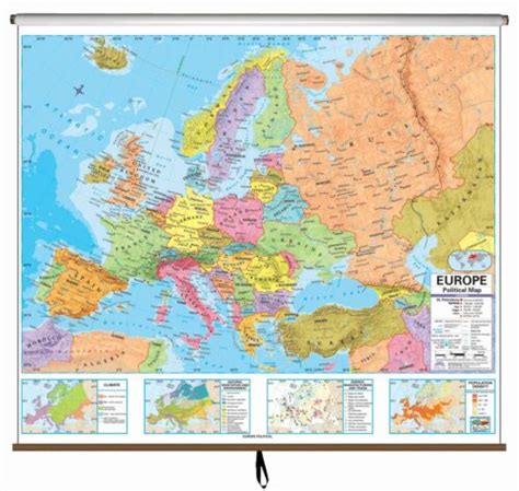 Europe Advanced Political Classroom Wall Map On Roller W Backboard Ebay