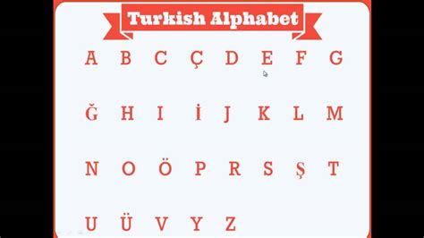 Lesson 1 Turkish Alphabet Youtube
