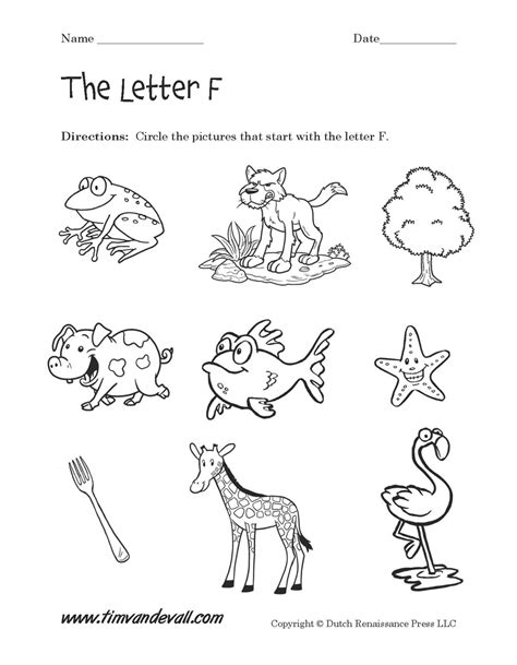Letter F Worksheets Preschool Alphabet Printables