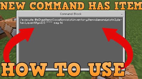 Minecraft Bedrock Edition Command Block Tutorial Has Item Youtube