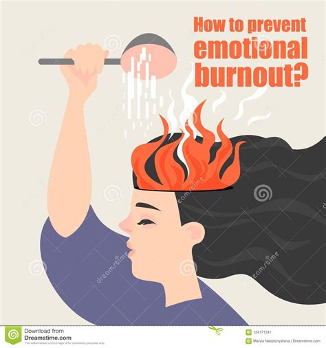 Conceptual Image Of Emotional Burnout The Girl Is Watering The Burning