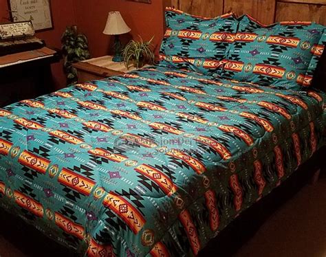 4 Pc Southwest Comforter Set Turquoise Queen Comforter Sets
