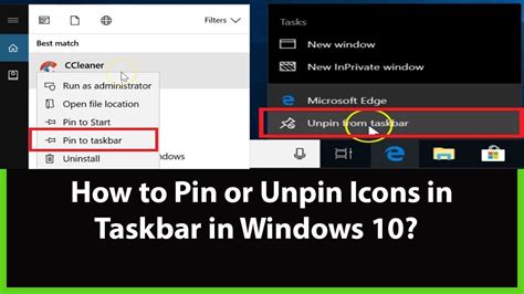 How To Pin Or Unpin Program Icons To The Taskbar On Windows 10