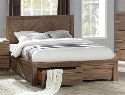 Our beds with storage won't just give you a comfortable night's sleep, you'll get handy extra space into the bargain. Modern Natural Acacia King Storage Bed - Hayden in 2020 ...