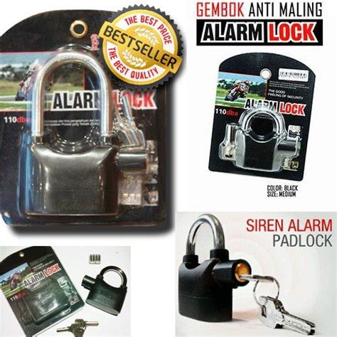 Jual Kunci Gembok Cakram Ban Motor Gembok Alarm Padlock Getar Ring