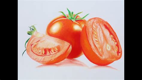 How to draw a tomato step by step follow along with our easy step by step drawing lessons. Tomato speed drawing - Prismacolor Pencils - YouTube