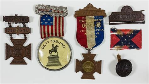 Lot Civil War Veterans Pins Buttons And Medals