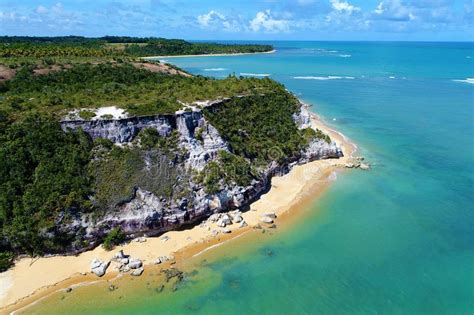 Bahia, estado (state) of eastern brazil. Trancoso, Bahia, Brazil: View Of Beautiful Beach With Crystal Water. Stock Image - Image of ...
