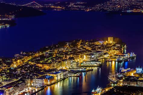 Bergen By Night 2 Bergen Night City View