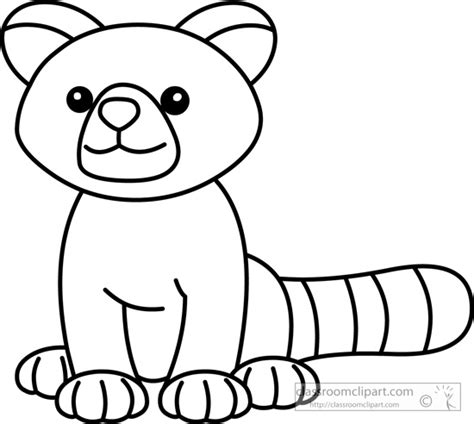 Animals Black And White Outline Clipart Redpanda02outlineclipart