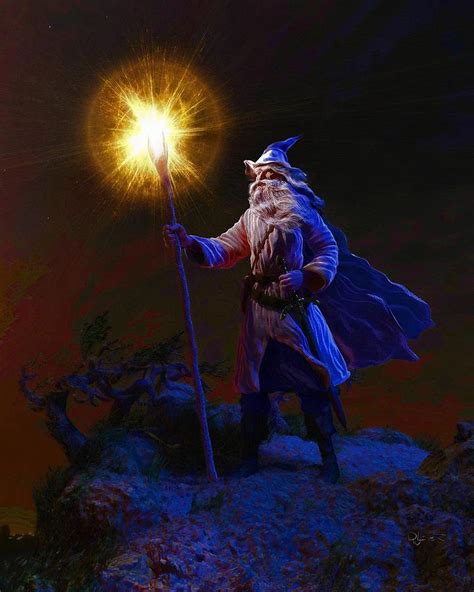 The Wise Old Wizard Digital Art By David Luebbert Fine Art America