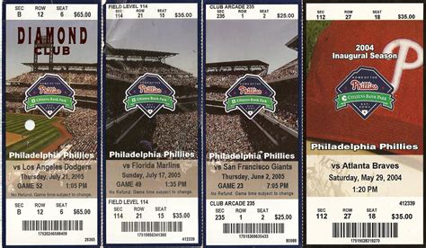 Game Tickets From 2004 And 2005 Phillies Philadelphia Phillies Game