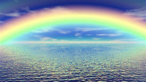 Rainbow Over Water 2 Rainbow Sky Love Rainbow Over The Rainbow