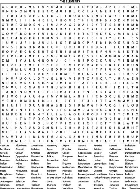 Review The Periodic Table With A Fun Element Word Search Word Puzzles