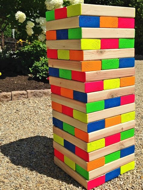 How To Make A Colorful Outdoor Giant Jenga Game Pet