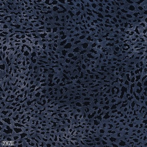 Navy Blue Animal Print Microfiber Drapery And Upholstery Fabric