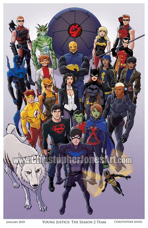 Young Justice The Season 2 Team Etsy Canada Young Justice Comic