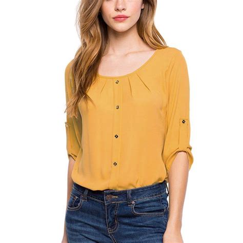 Women S Ladies Summer Loose Blouse Tops Half Sleeve Button Shirt Pure Color Casual Blouses