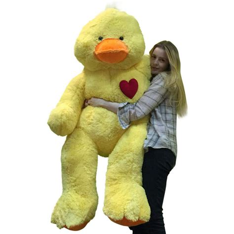 giant stuffed duck 48 inch soft 4 foot plush ducky heart on chest to express love