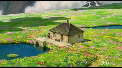 Maybe you would like to learn more about one of these? anime, Studio Ghibli, landscape, house, water, field ...