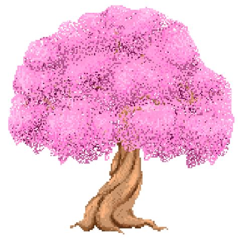 Cherry Blossom Tree Sakura Tree In Pixel 30818166 Png