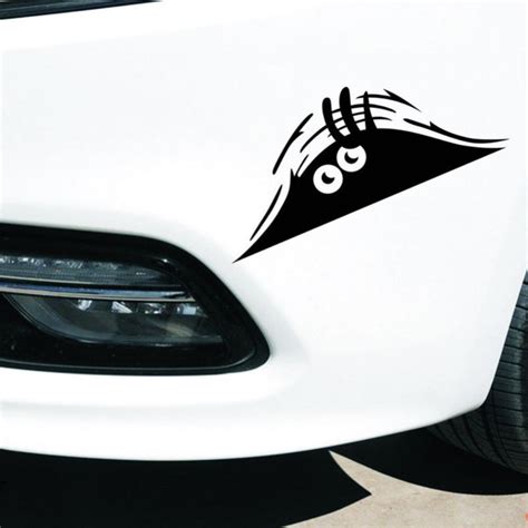 Black 3d Cool Big Eyes Car Sticker Badge Trunk Decal For Car Window
