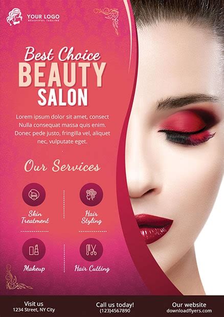 beauty salon free psd flyer template