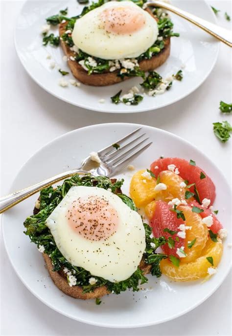 Easy Kale Feta Egg Toast