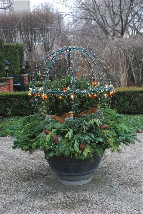 Container Planting Dirt Simple Winter Planter Christmas Planters