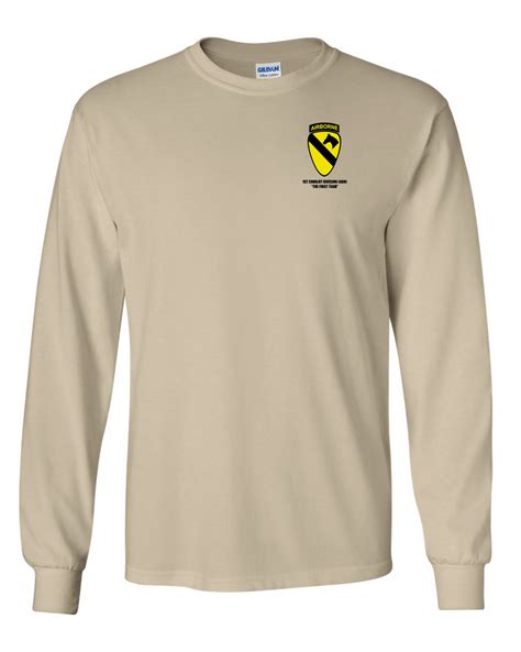 1st Cavalry Division Airborne Long Sleeve Cotton T Shirt