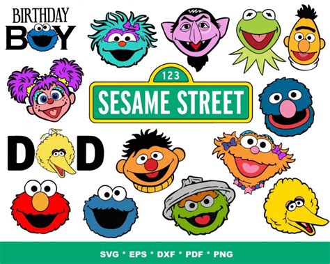 Sesame Street Svg Files For Cricut And Silhouette Clipart Cut Files