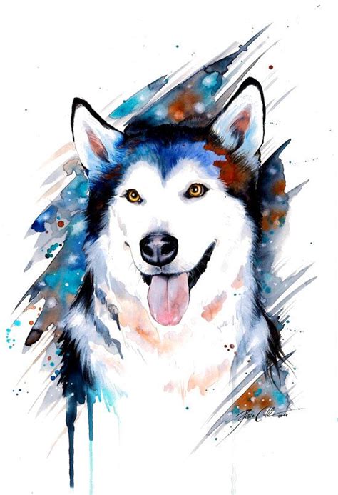 Husky Original Dog Paintings Dog Art Animal Paintings
