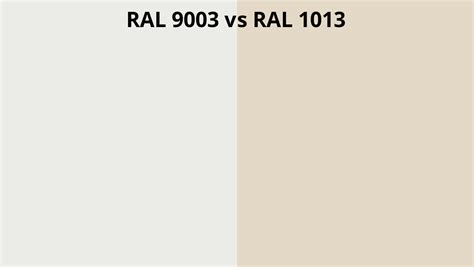 RAL 9003 Vs 1013 RAL Colour Chart UK