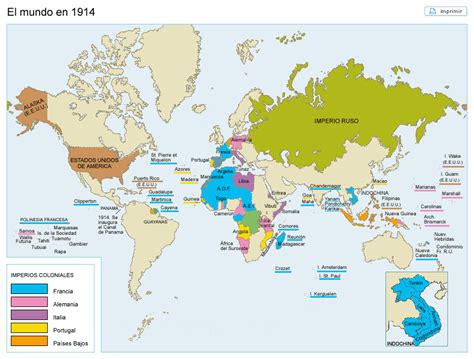 Mapa Imperis Colonials 1914 Ciències Socials Experiències A Compartir