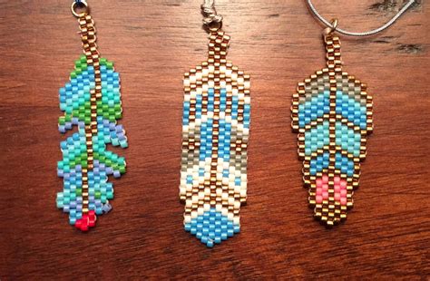 Brick Stitch Feathers By Constant Smith Hand Beaded Jewelry Brick