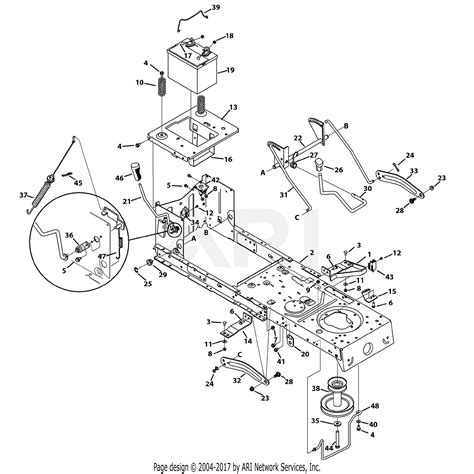 Mtd 13w2775s031lt4200 2013 Parts Diagram For Frame And Pto Lift