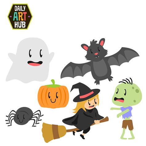 Cute Halloween Clip Art Set Daily Art Hub