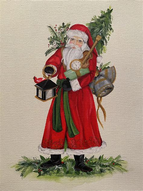 Old World Santa Painting By Elaine Sloan Fine Art America
