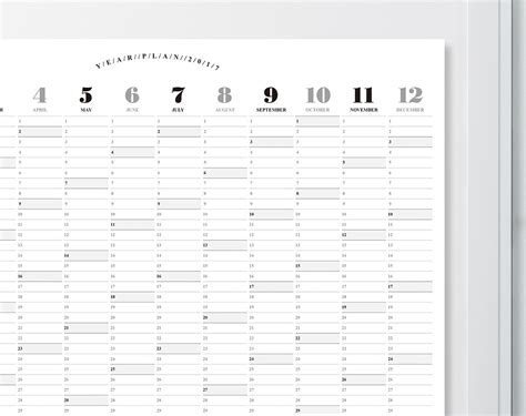 2017 Wall Calendar A1a2a3 Size Printable Calendar 2017