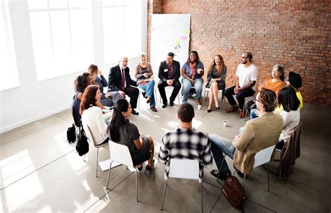 People In A Discussion Seated In A Circle Premium Image By Rawpixel