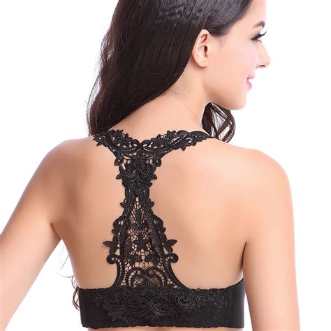 Y Back Halter Sexy Lace Back Bras Small Chest Smooth Seamless Underwear Gather Bra In Bras From