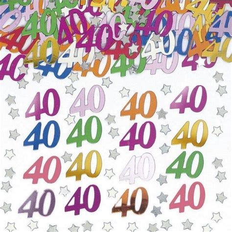 40th Birthday Multicolour Confetti This Can Be Sprinkled On Table Tops
