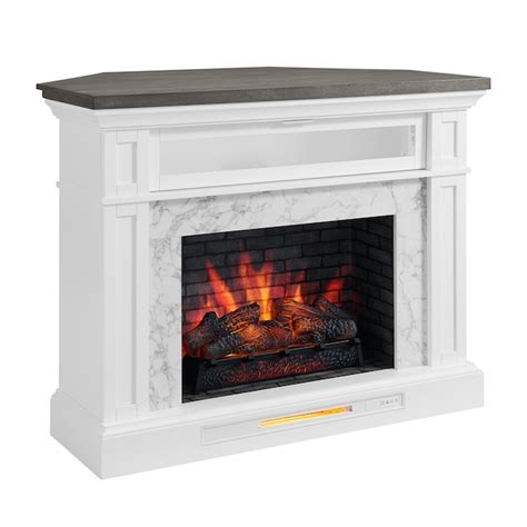 Allen Roth 51 In W White Infrared Quartz Electric Fireplace At