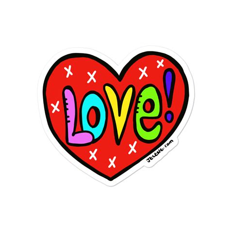 Love Heart By Jelene Vinyl Bubble Free Stickers