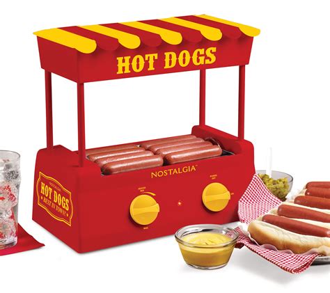 Nostalgia Hdr8ry Countertop Hot Dog Roller And Warmer 8 Regular Sized