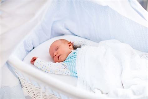 Newborn Baby Sleeping In Bassinet Newborn Baby