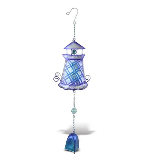 CoTa Global Purple Lighthouse Hanging Sea Glass Wind Chime 17 72 Inch