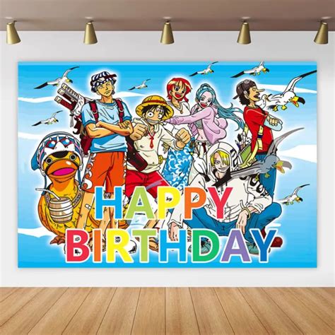 One Piece Birthday Backdrop Banner Photo Background Party Supplies